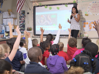 Teacher and students